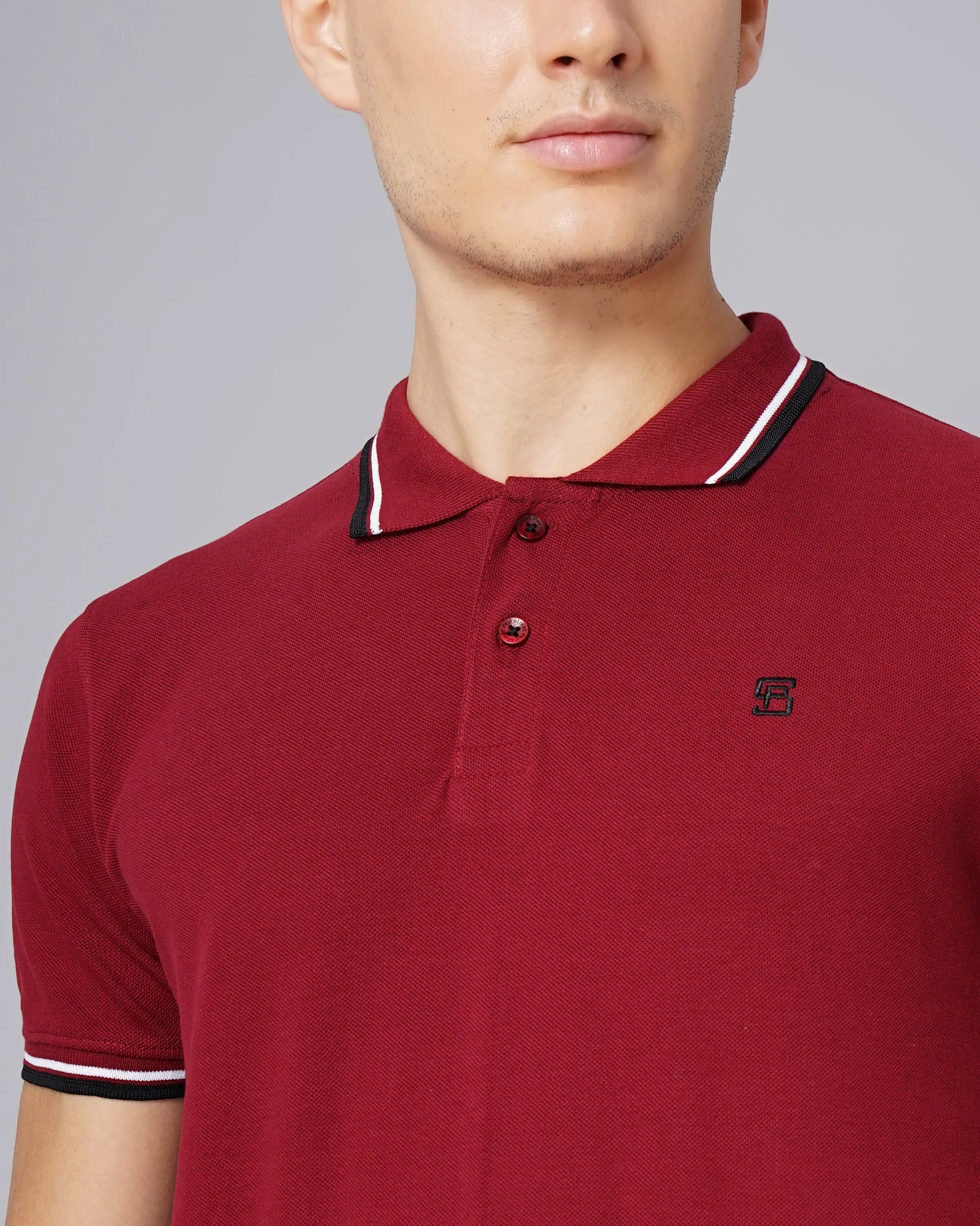 Men Polo Maroon T-Shirt - Image 6