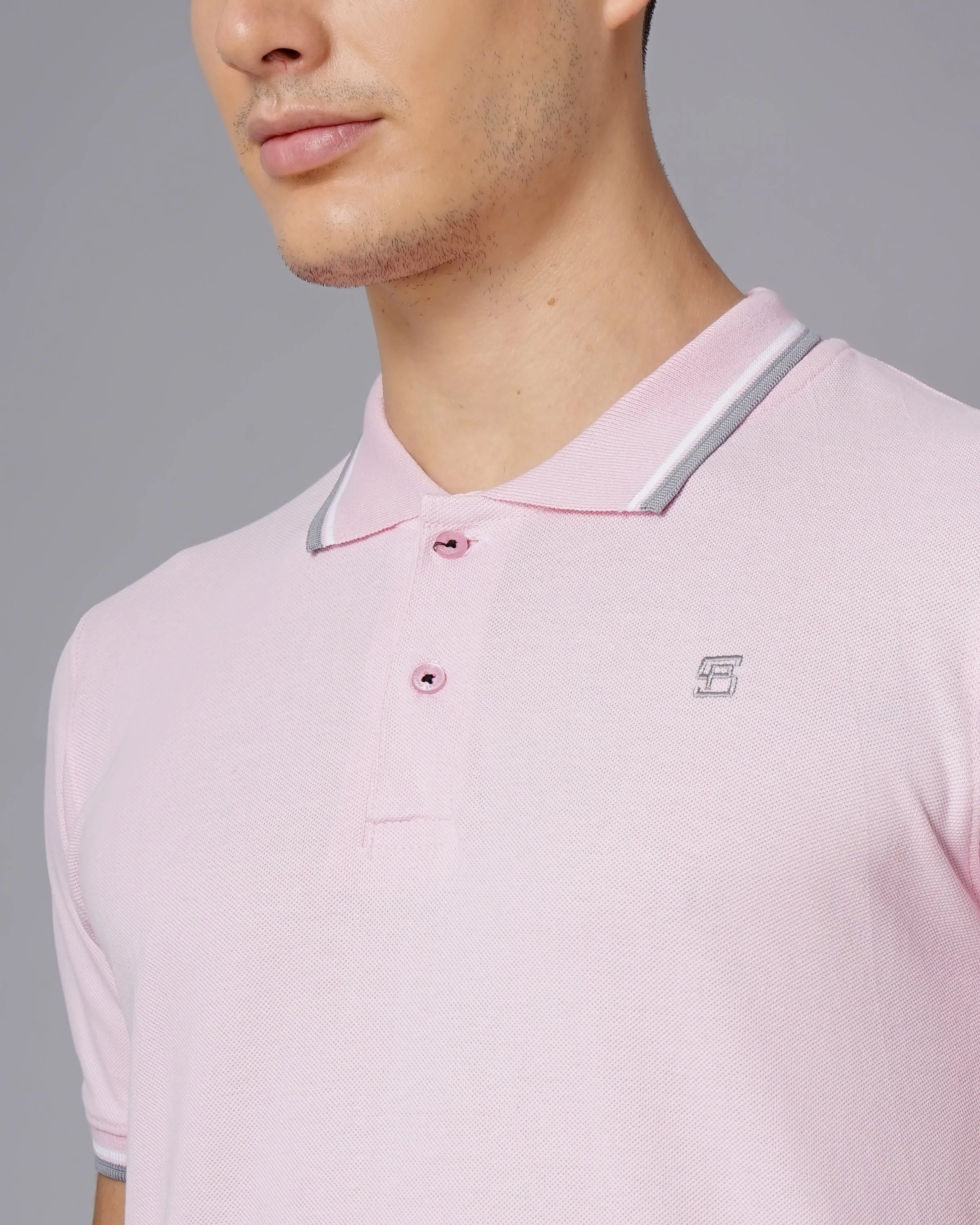 Men Polo Pink T-Shirt - Image 6