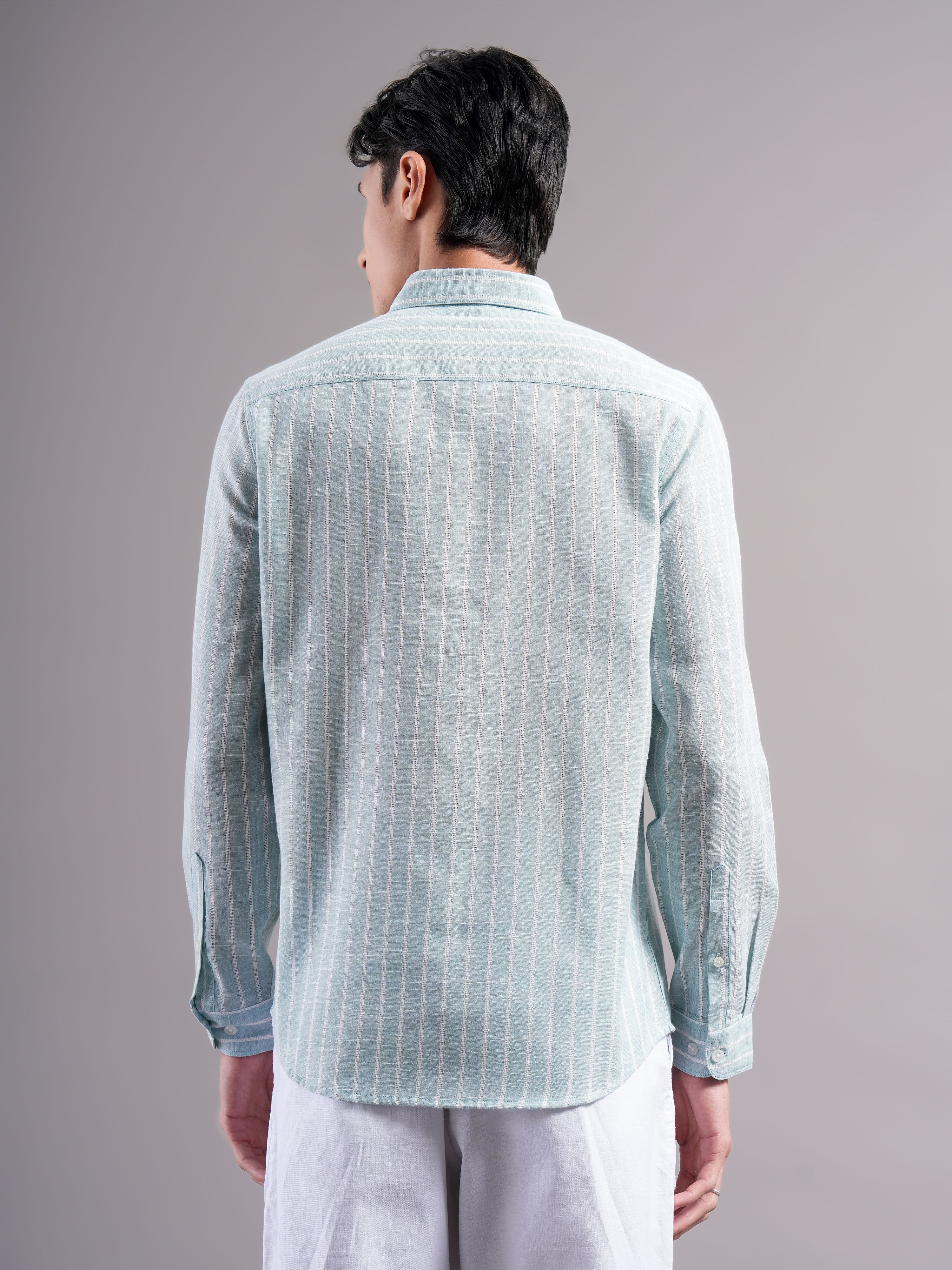 Men Polycotton Striped Shirts - Image 2