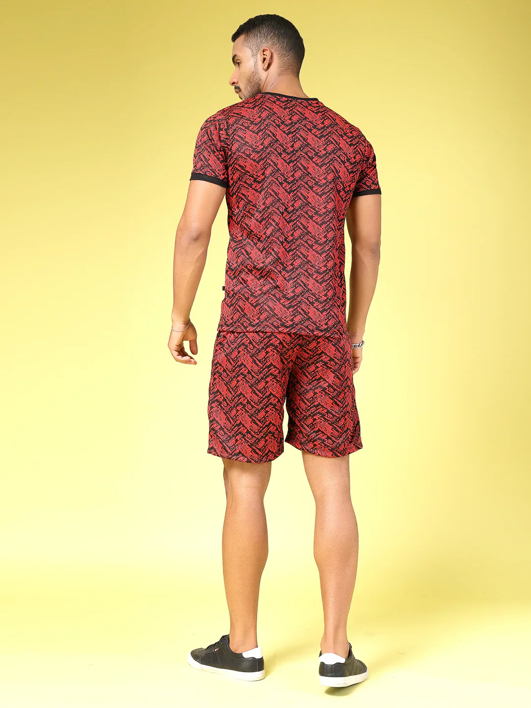 Men Polyester Abstract All Over Print Coords - Image 2