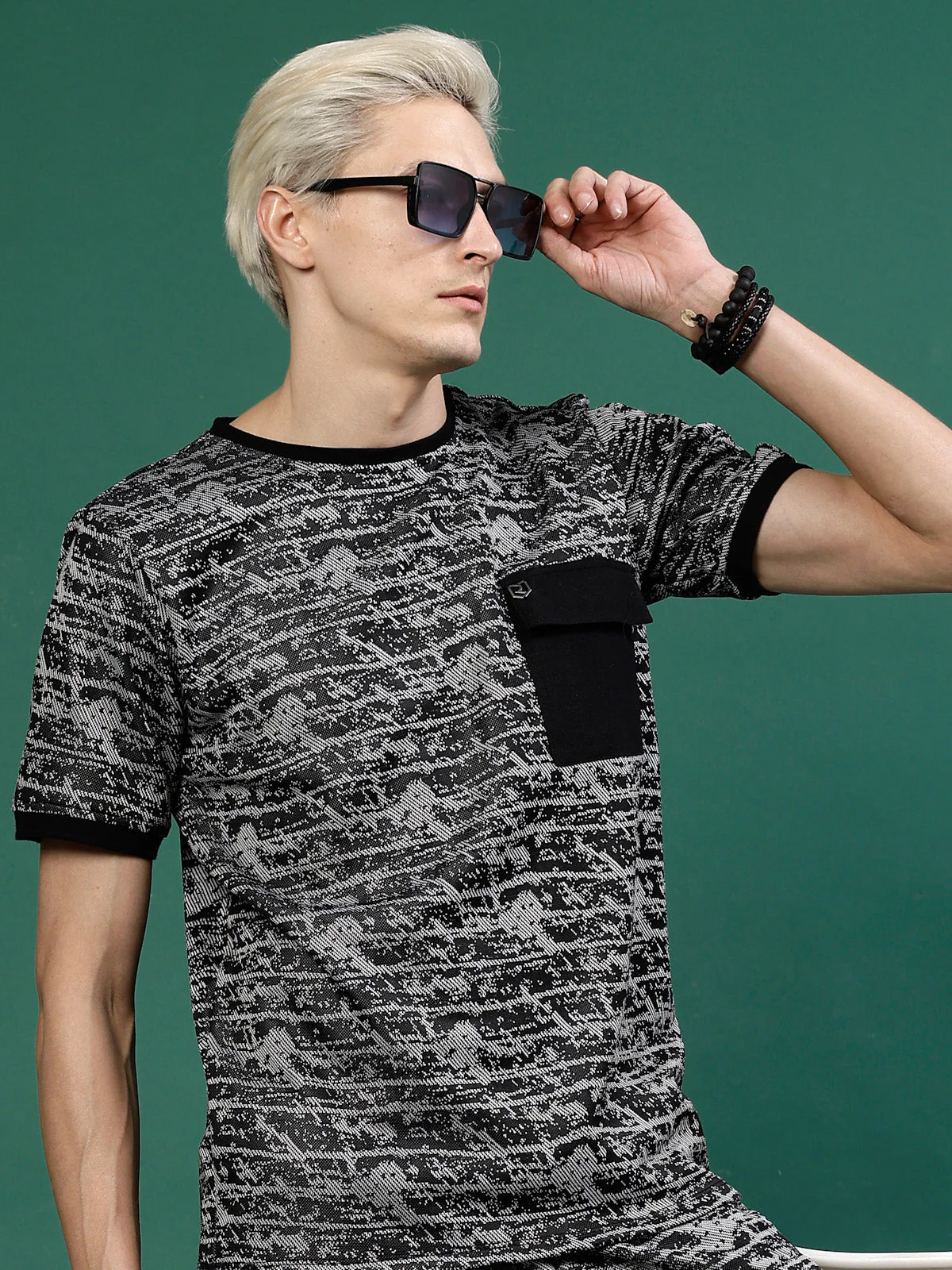 Men Polyester Abstract All Over Print Coords - Image 3
