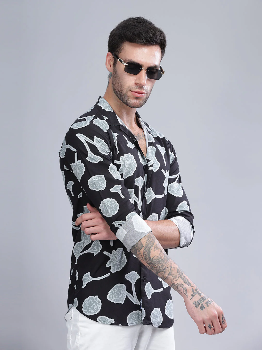 Men Poppy Black Rayon Shirt - Image 3