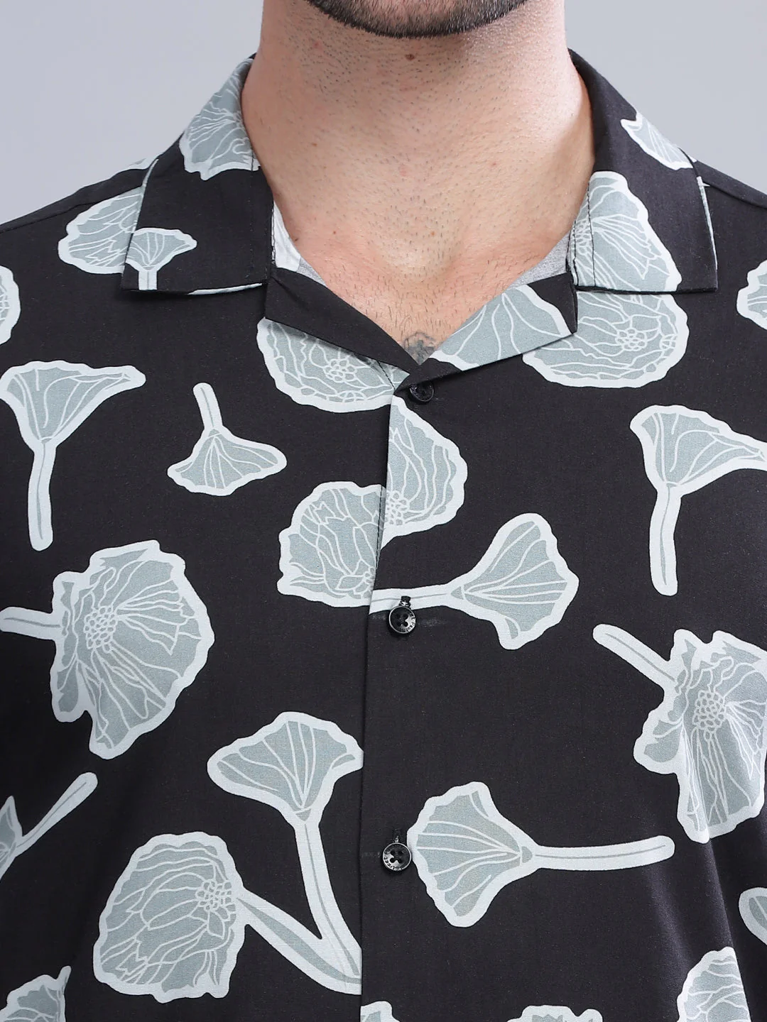 Men Poppy Black Rayon Shirt - Image 4