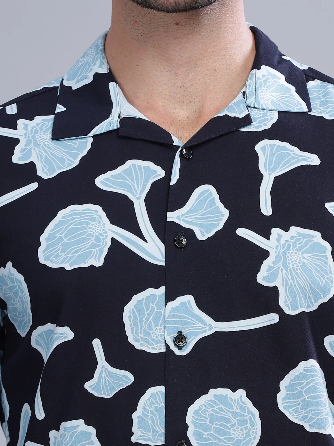 Men Poppy Blue Rayon Shirt - Image 4