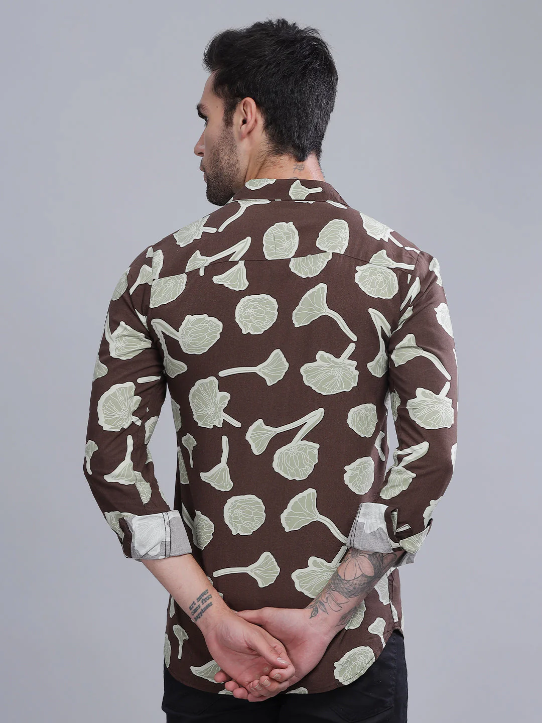 Men Poppy Brown Rayon Shirt - Image 3