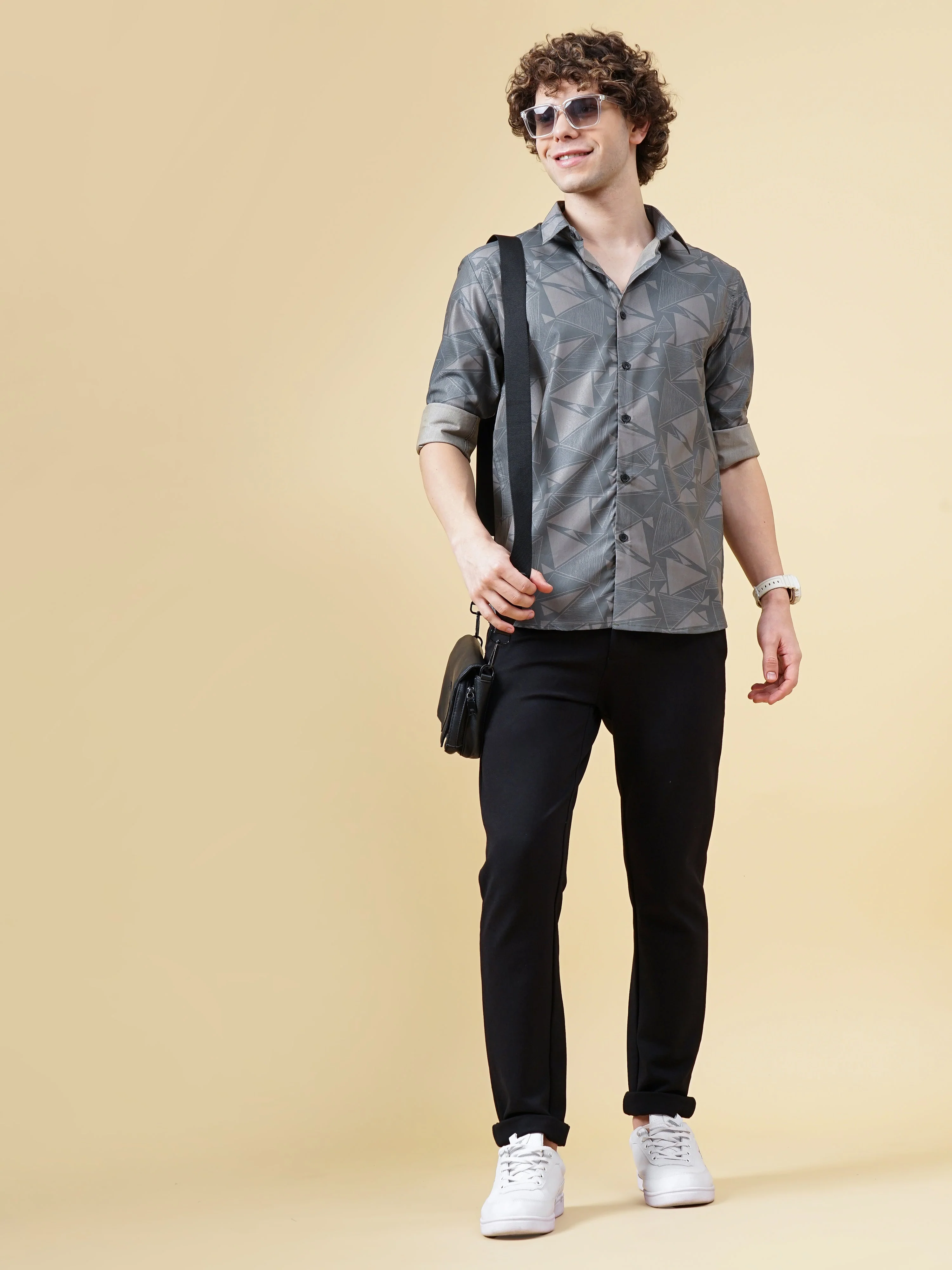 Men Porto Black Checks Shirt - Image 6
