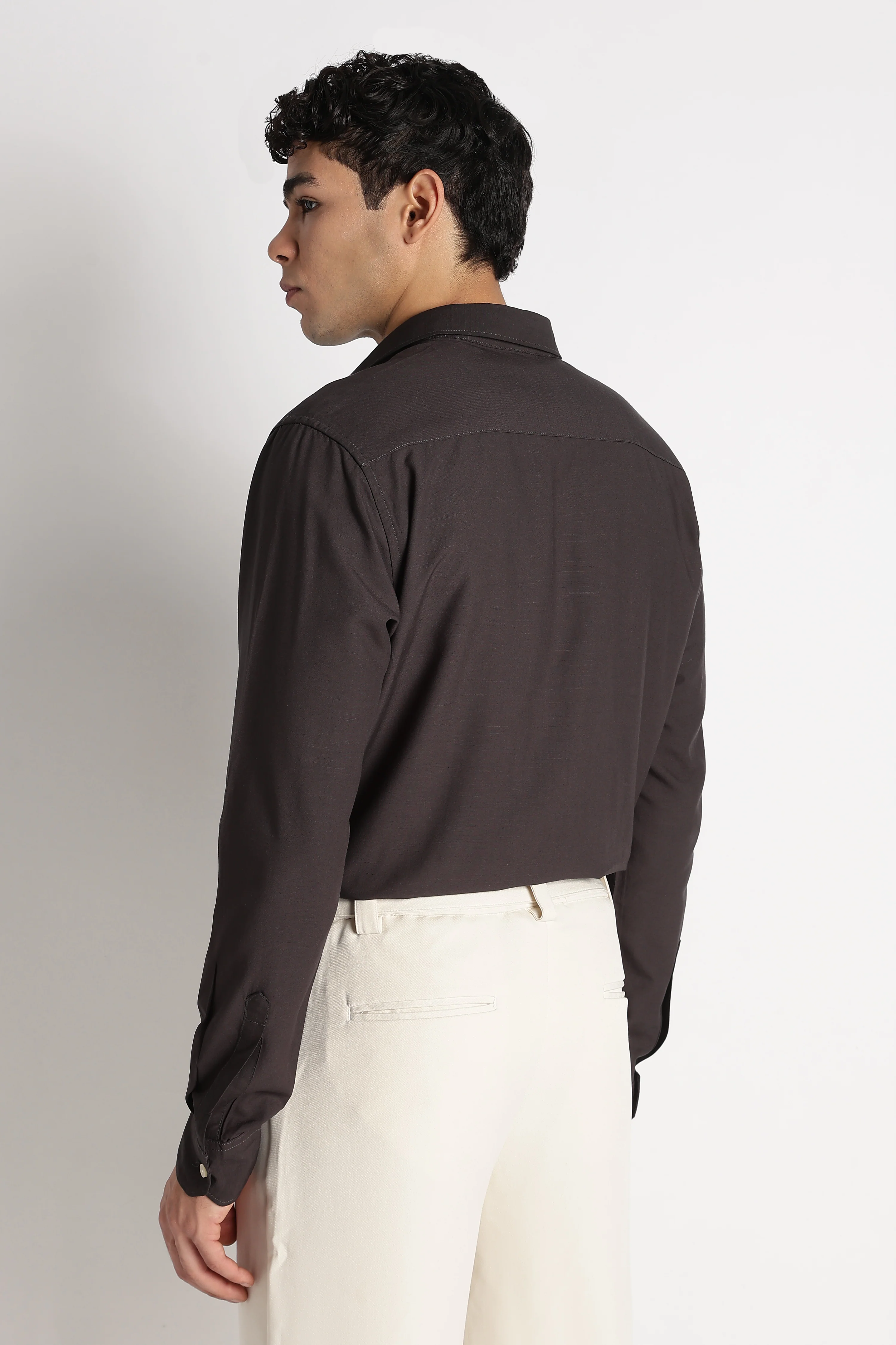 Men Premium Solid Casual Shirt - Image 3