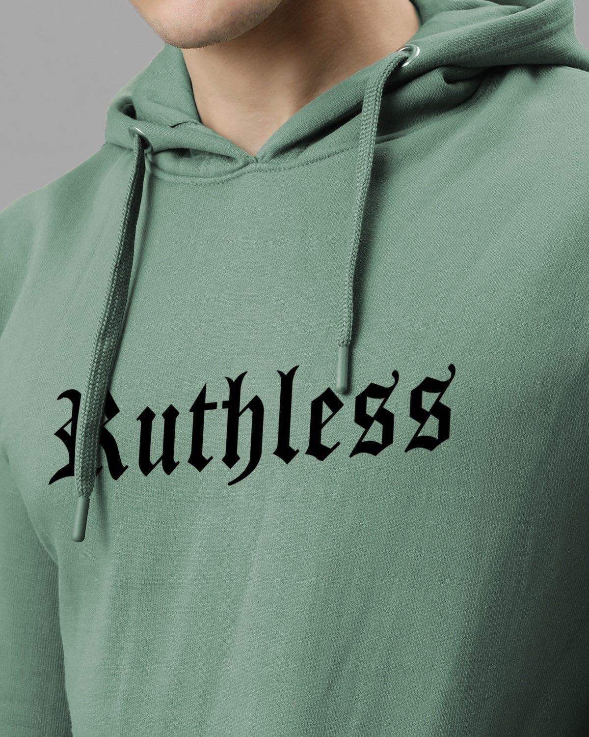 Men Printed Green Hoodie - Image 4