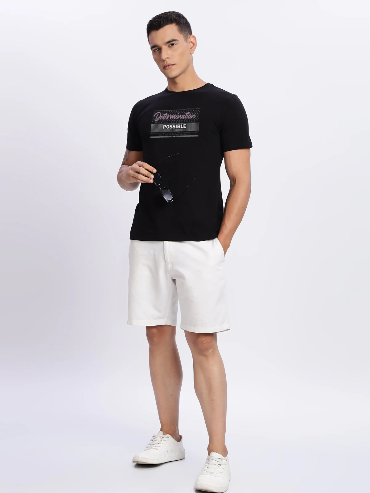 Men Printed Black T Shirt - Image 5