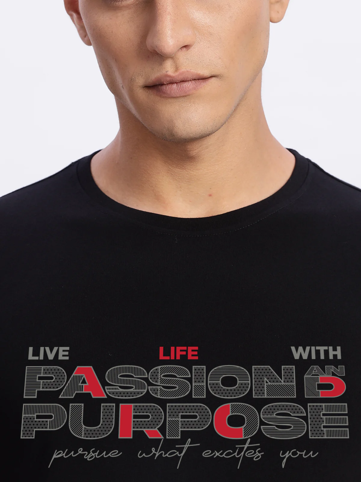 Men Printed Black T Shirt - Image 3