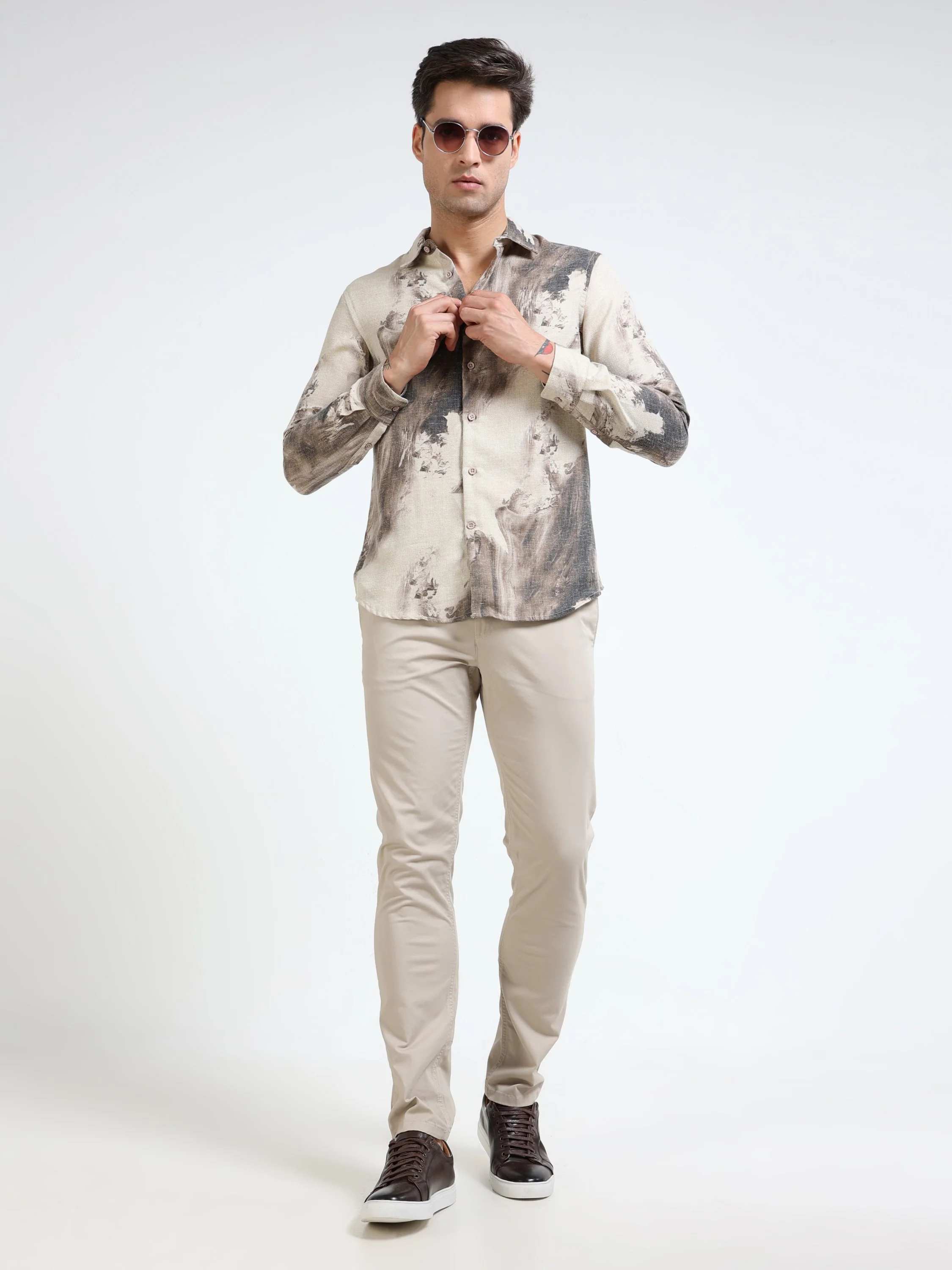 Men Trendy Brushstroke Shirt - Image 2