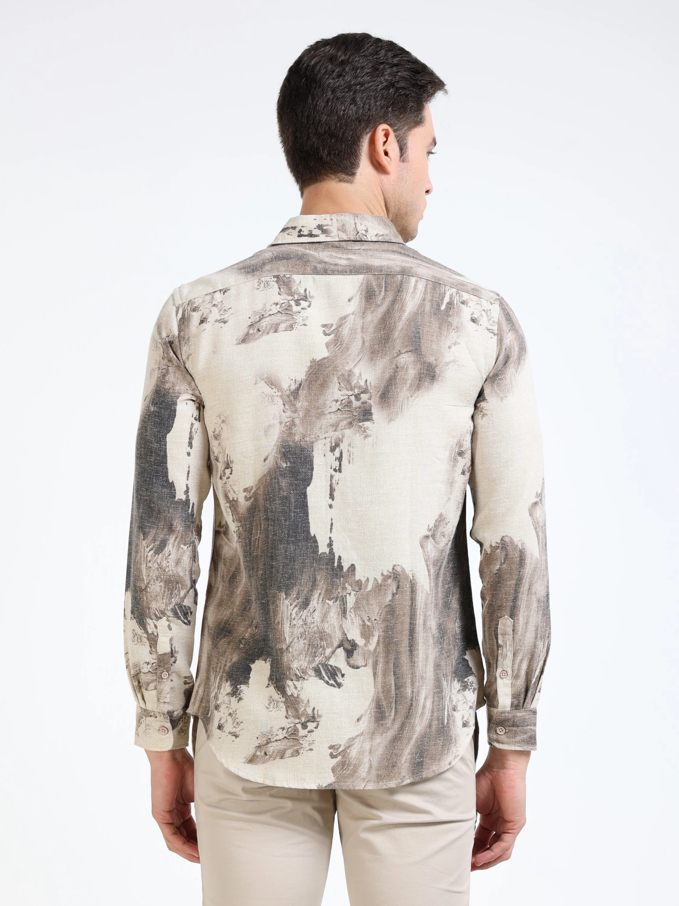 Men Trendy Brushstroke Shirt - Image 3