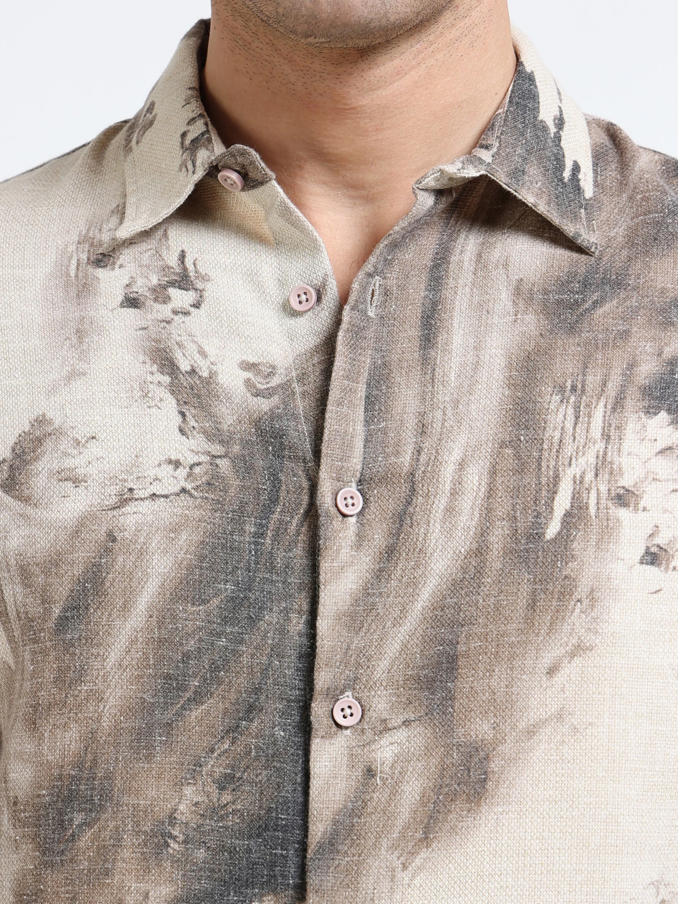 Men Trendy Brushstroke Shirt - Image 4