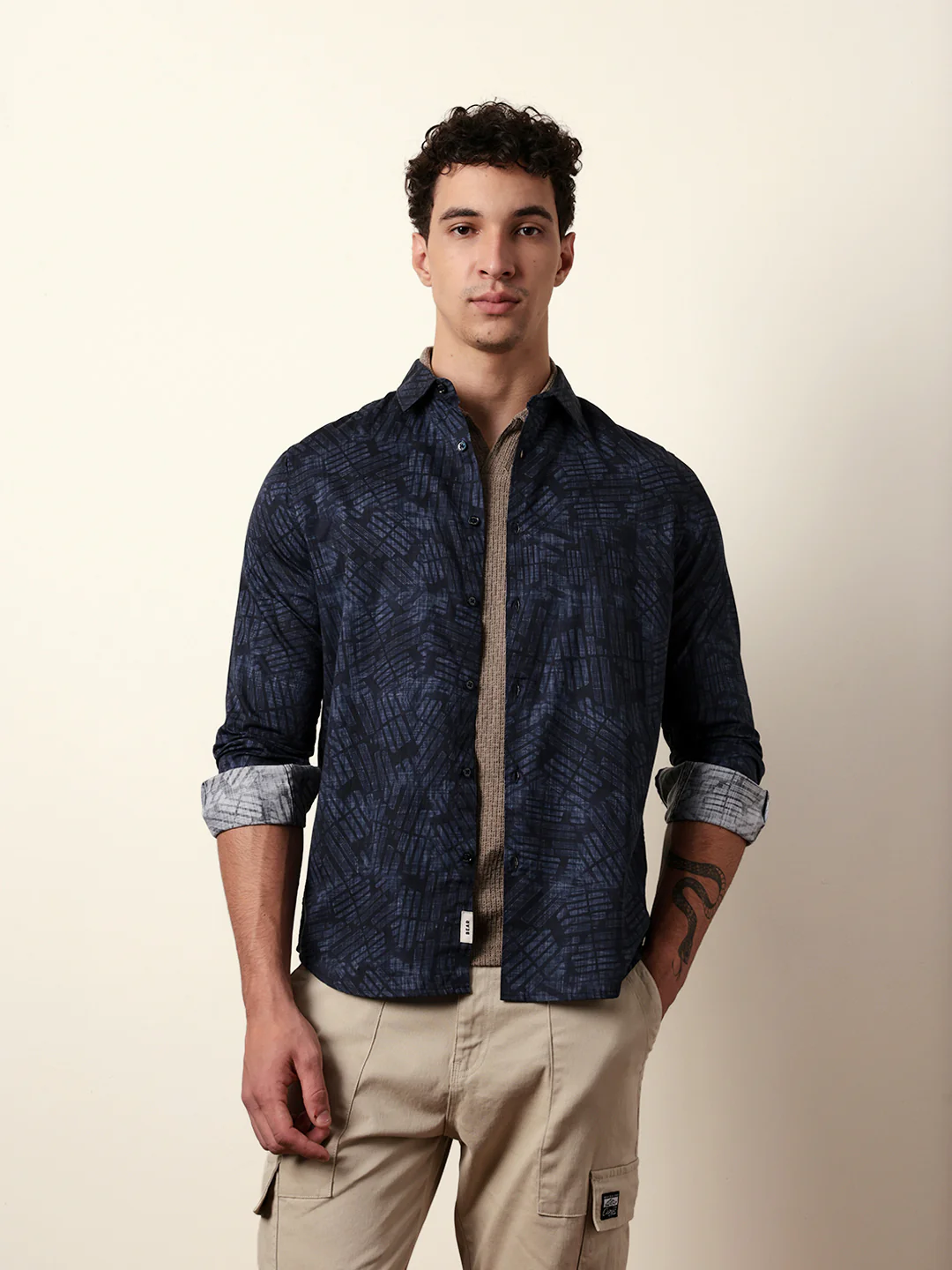 Men Printed Casual Full-Sleeve Shirt - Image 2