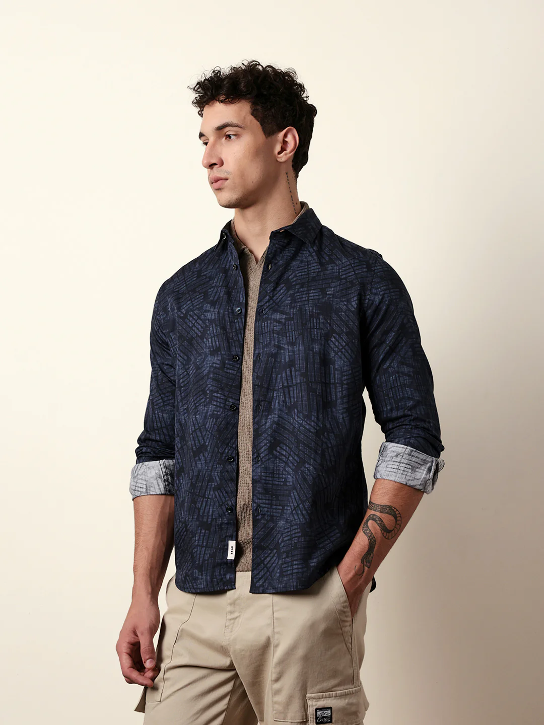 Men Printed Casual Full-Sleeve Shirt - Image 3