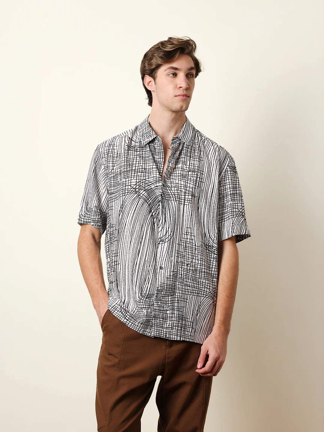 Men Printed Casual Half-Sleeve Shirt - Image 3