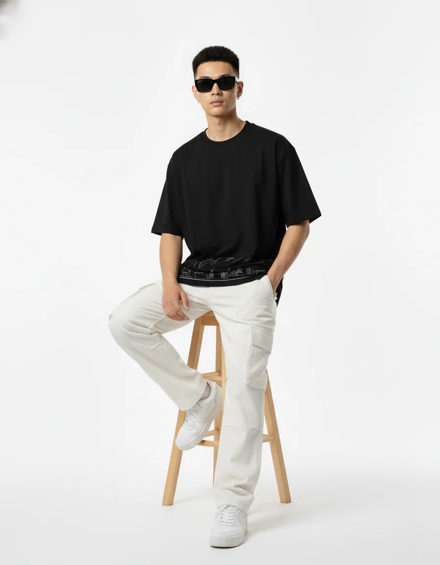 Men Printed Cotton Oversized T-Shirt - Image 7