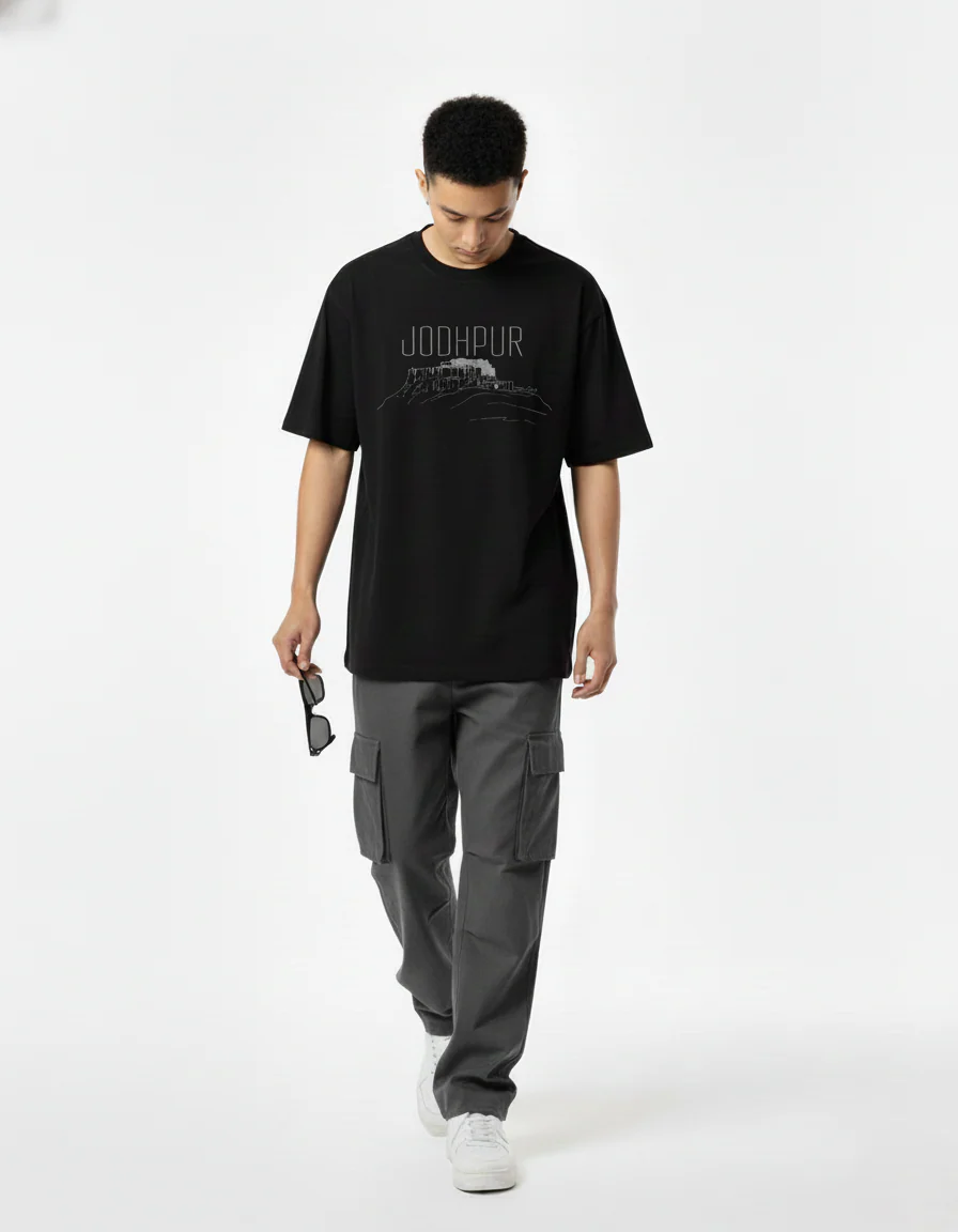 Men Printed Cotton Oversized T-Shirt
