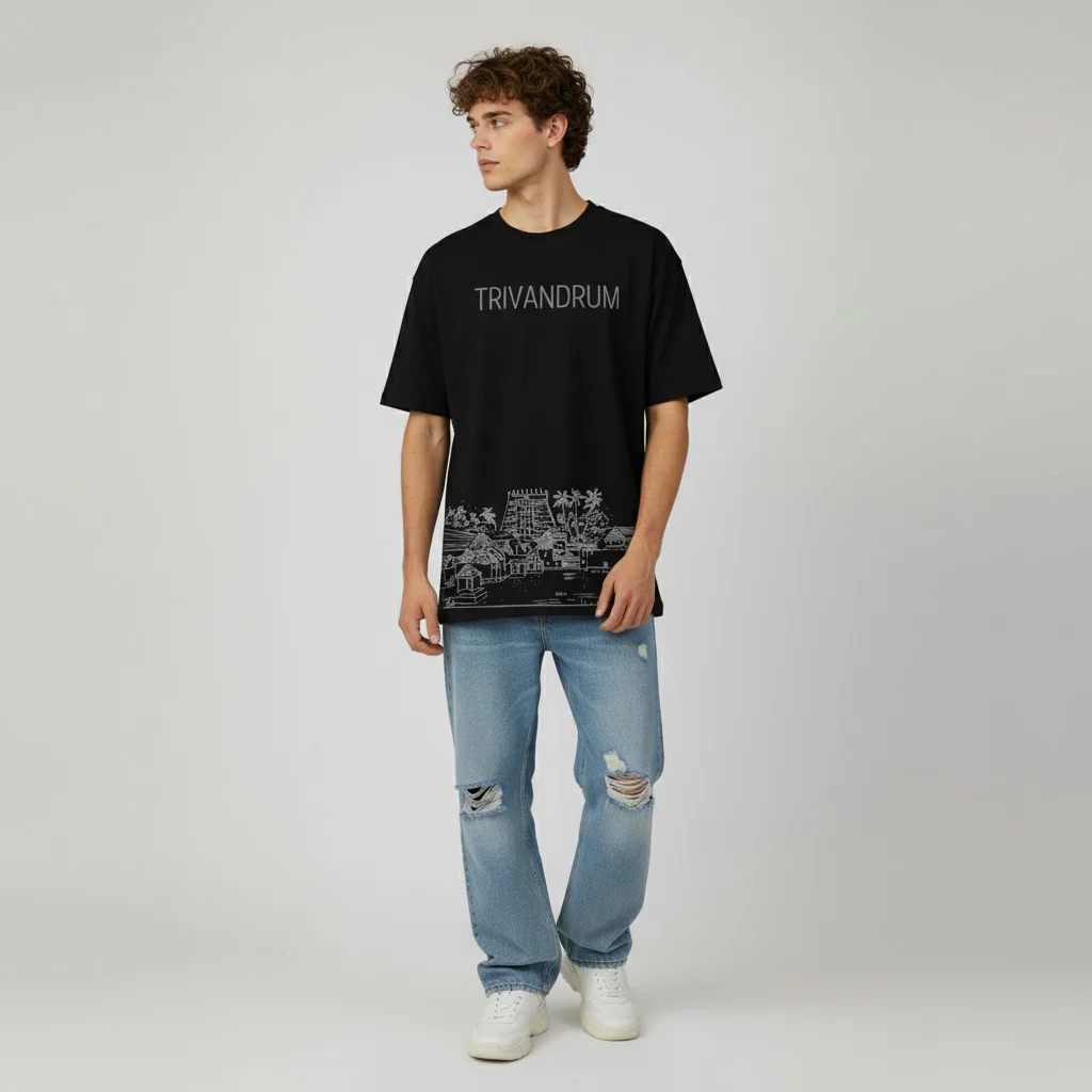 Men Printed Cotton Oversized T-Shirt - Image 13
