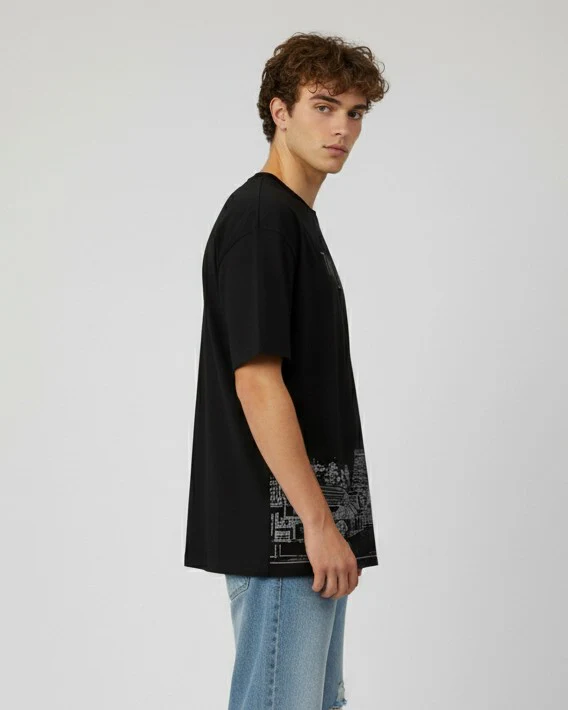 Men Printed Cotton Oversized T-Shirt - Image 16
