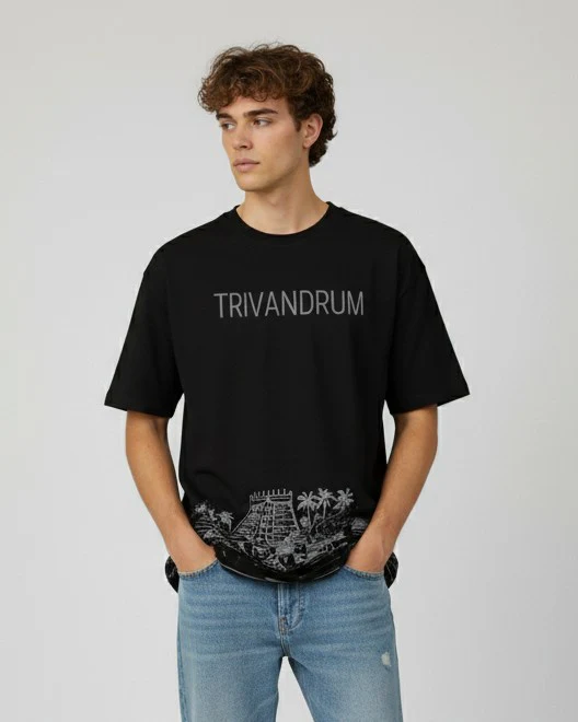 Men Printed Cotton Oversized T-Shirt - Image 2