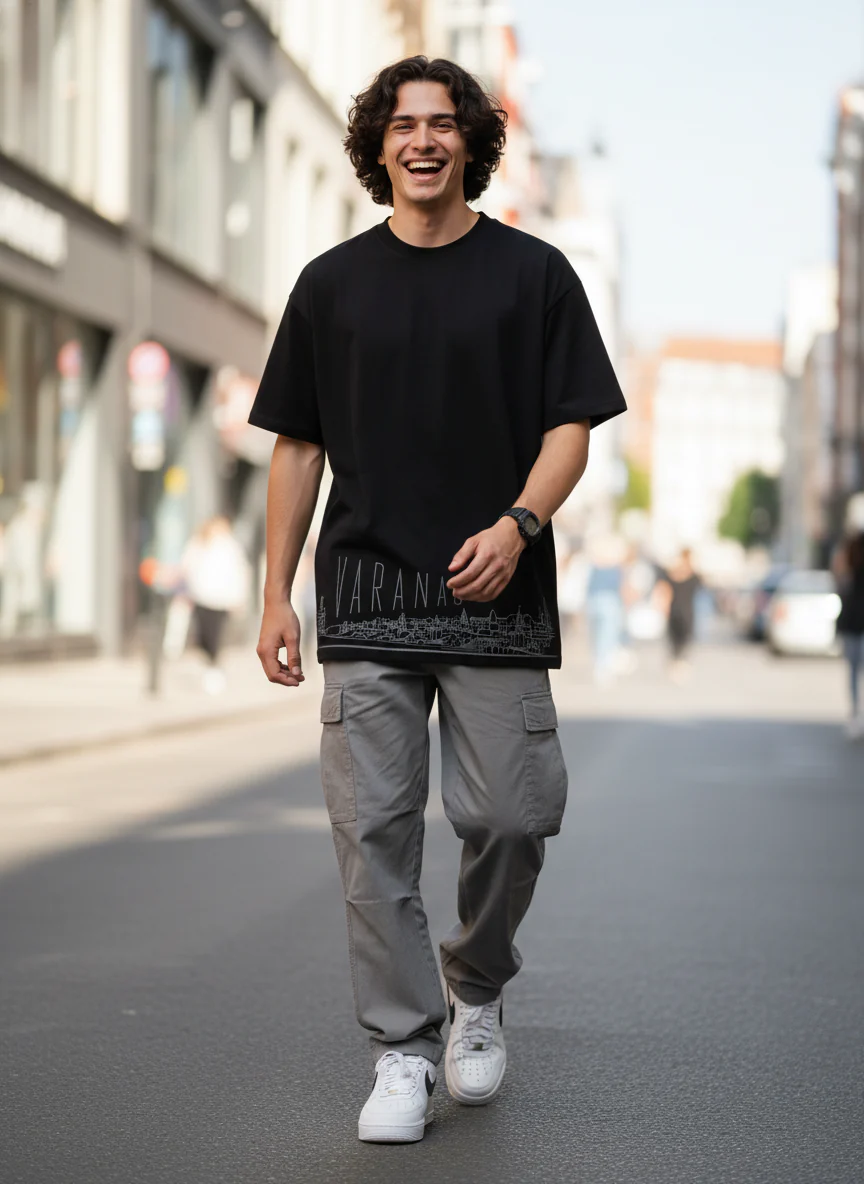 Men Printed Cotton Oversized T-Shirt - Image 15