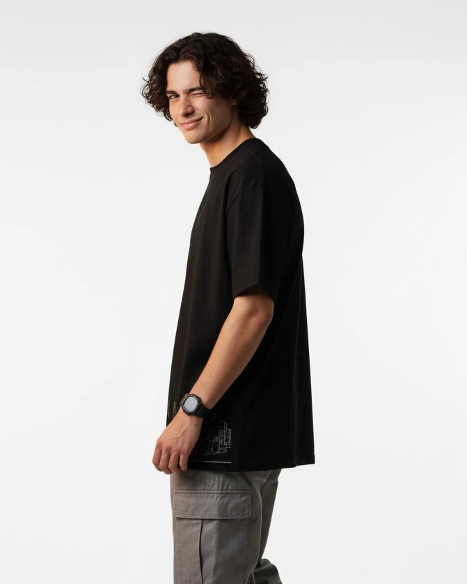 Men Printed Cotton Oversized T-Shirt - Image 5