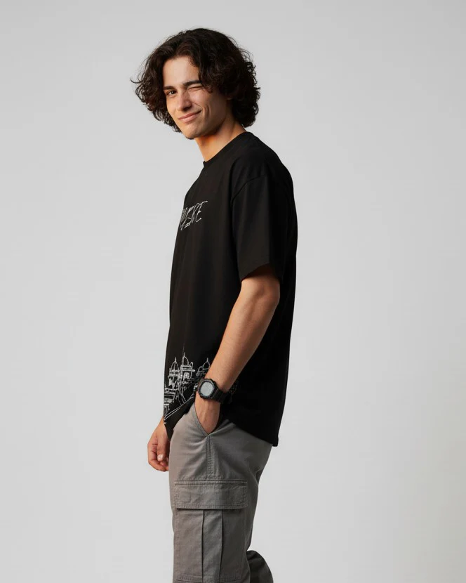 Men Printed Cotton Oversized T-Shirt - Image 12