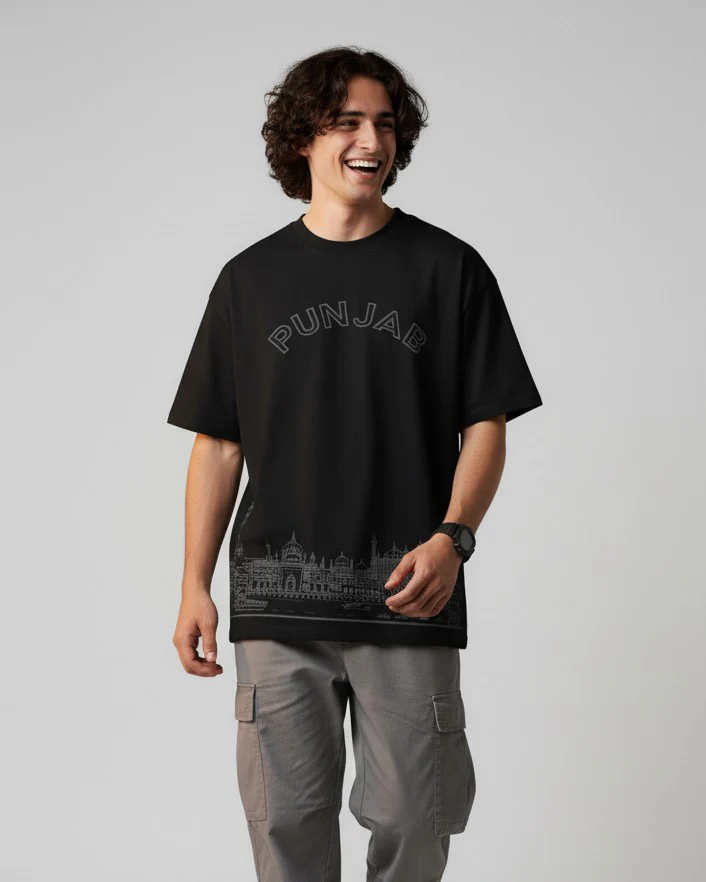 Men Printed Cotton Oversized T-Shirt