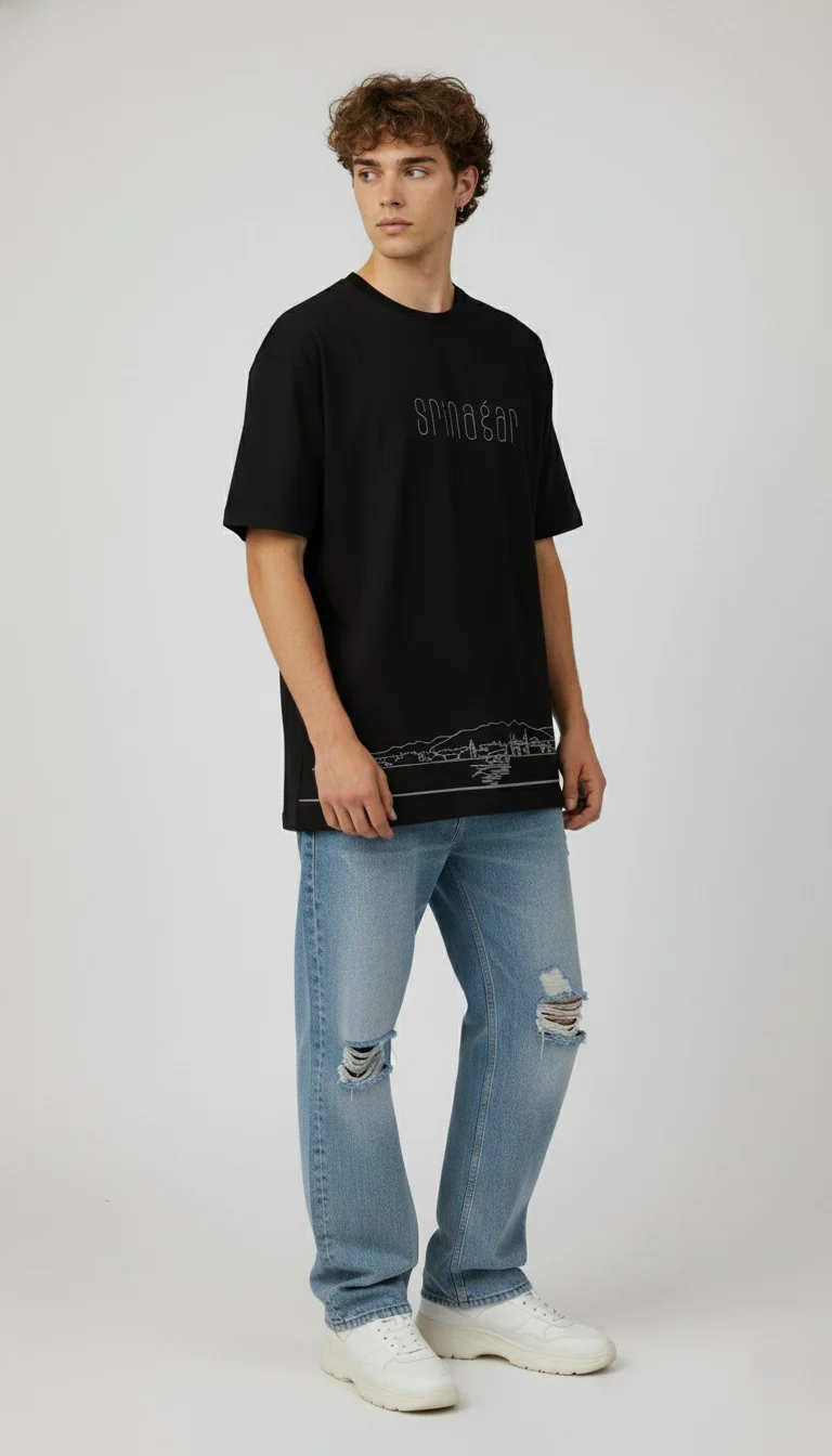 Men Printed Cotton Oversized T-Shirt - Image 13