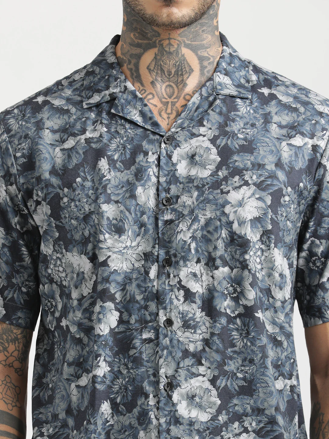 Men Printed Cotton Satin Shirt - Image 6