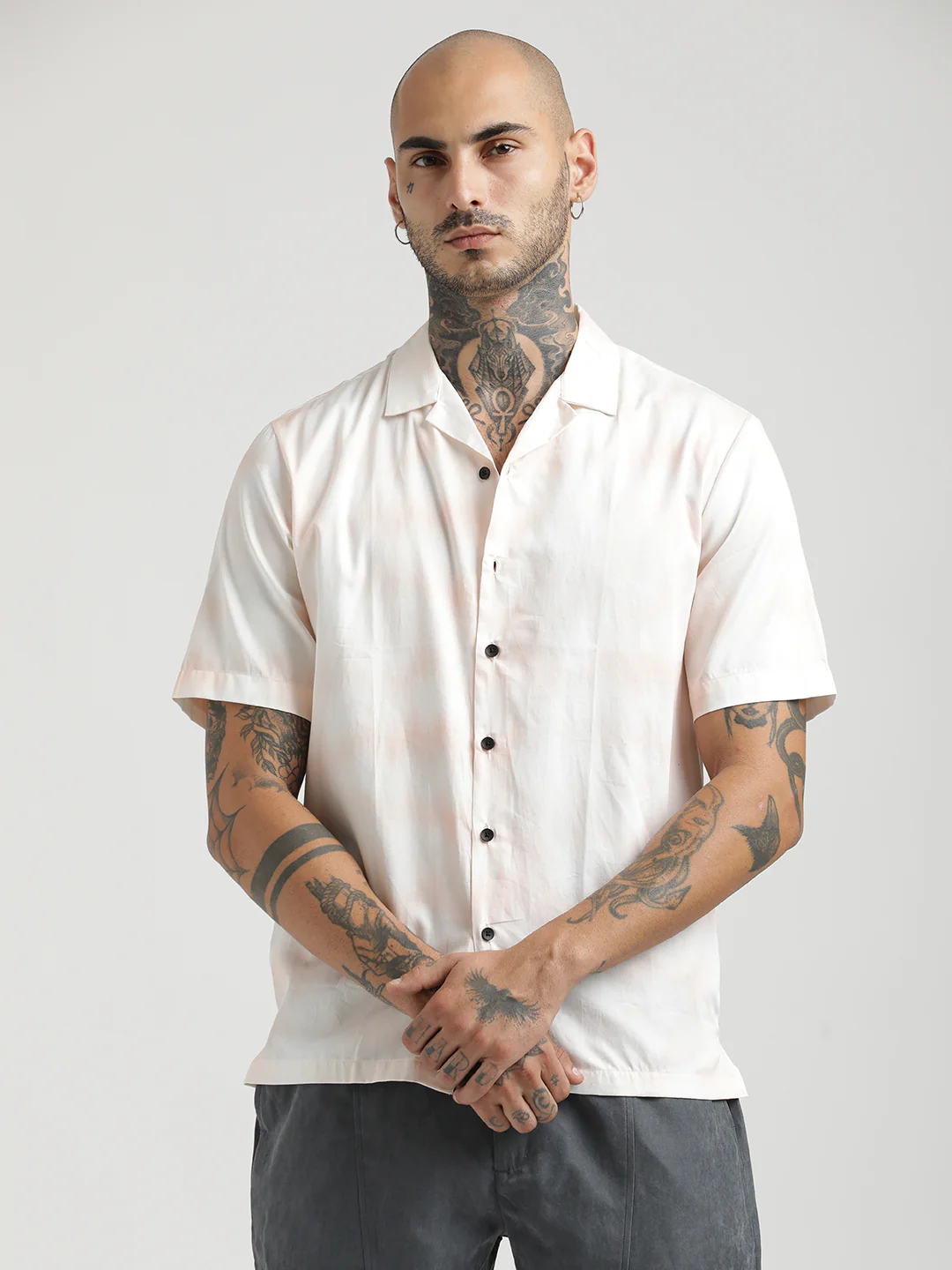 Men Printed Cotton Satin Shirt