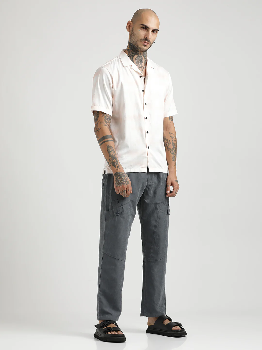 Men Printed Cotton Satin Shirt - Image 2