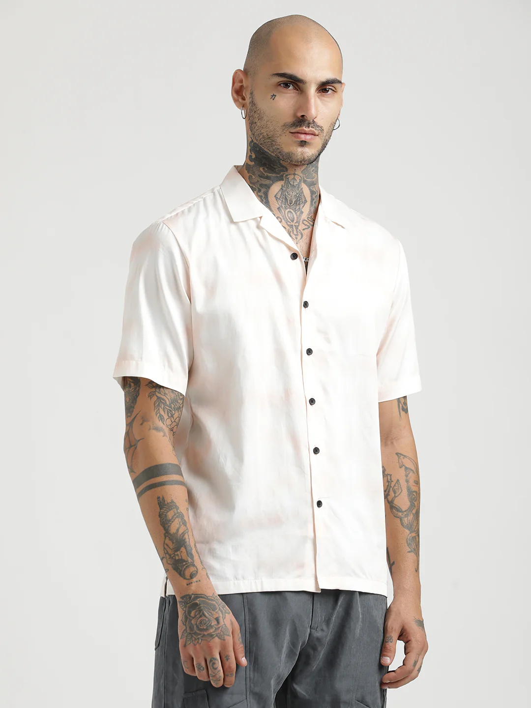 Men Printed Cotton Satin Shirt - Image 4