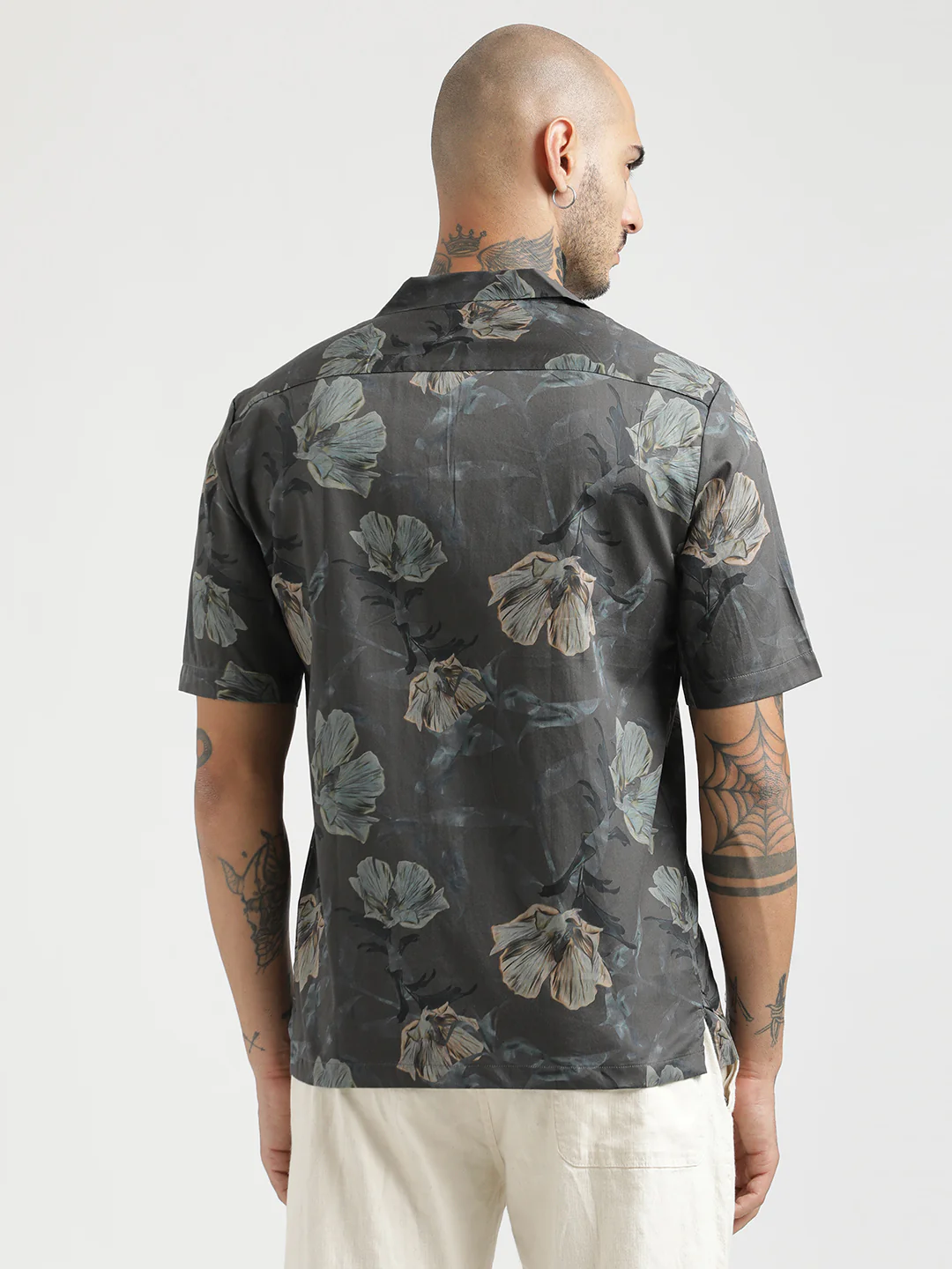 Men Printed Cotton Satin Shirt - Image 4
