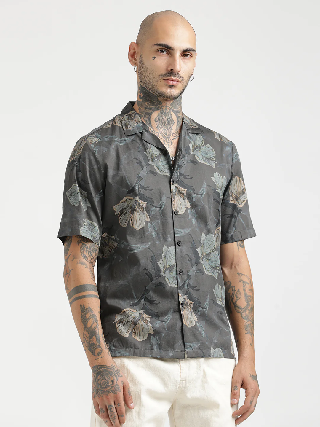 Men Printed Cotton Satin Shirt - Image 5