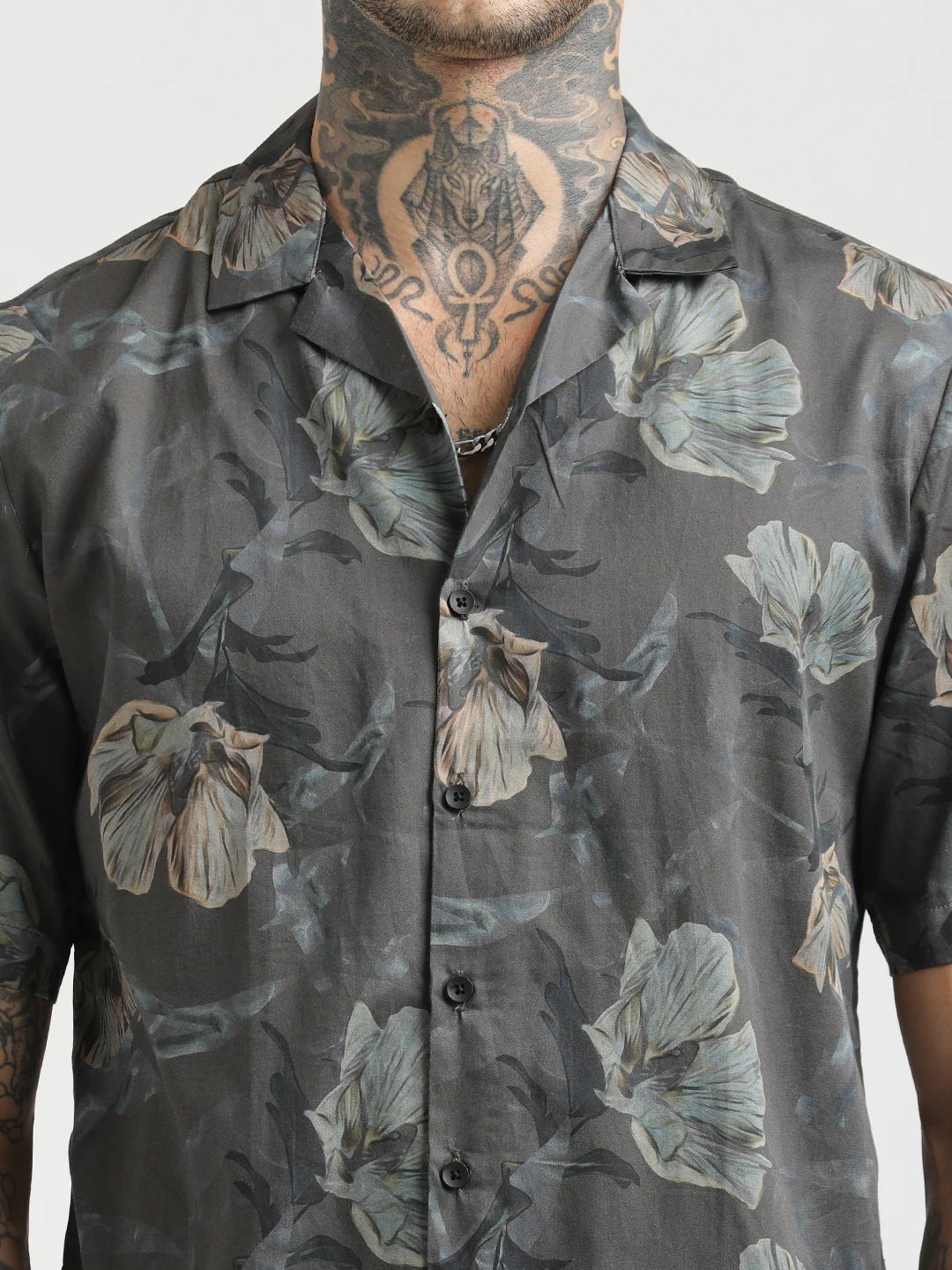 Men Printed Cotton Satin Shirt - Image 6