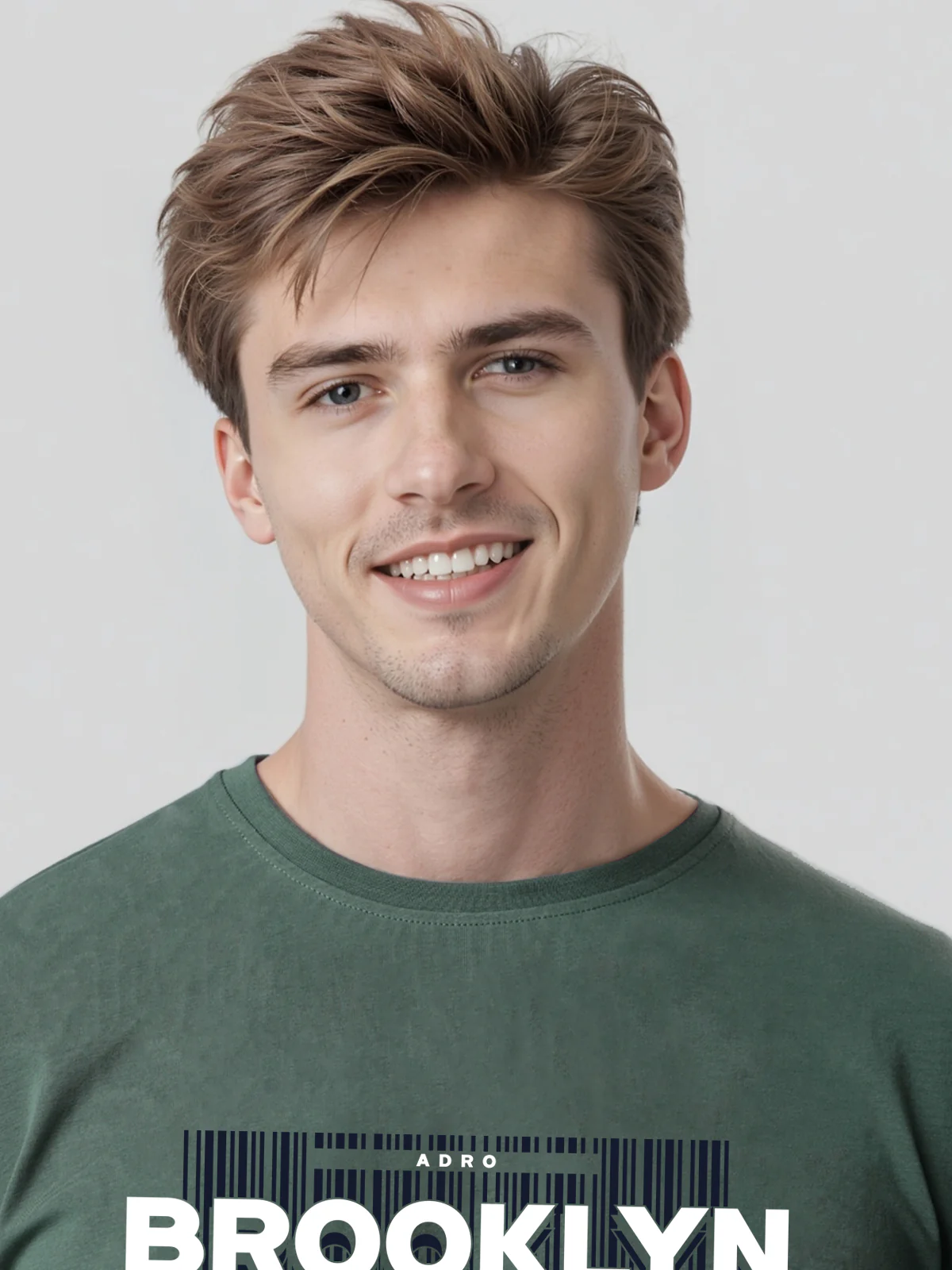 Men Printed Green T Shirt - Image 2