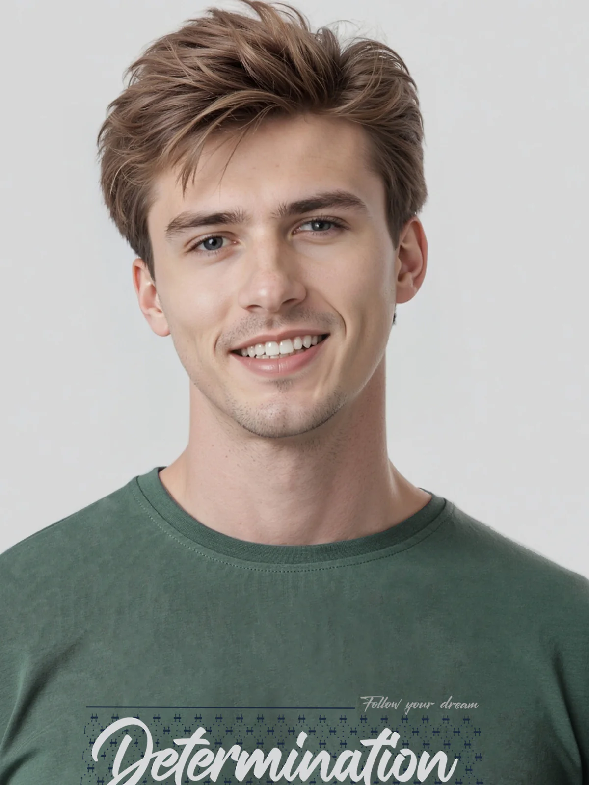 Men Printed Green T Shirt - Image 2