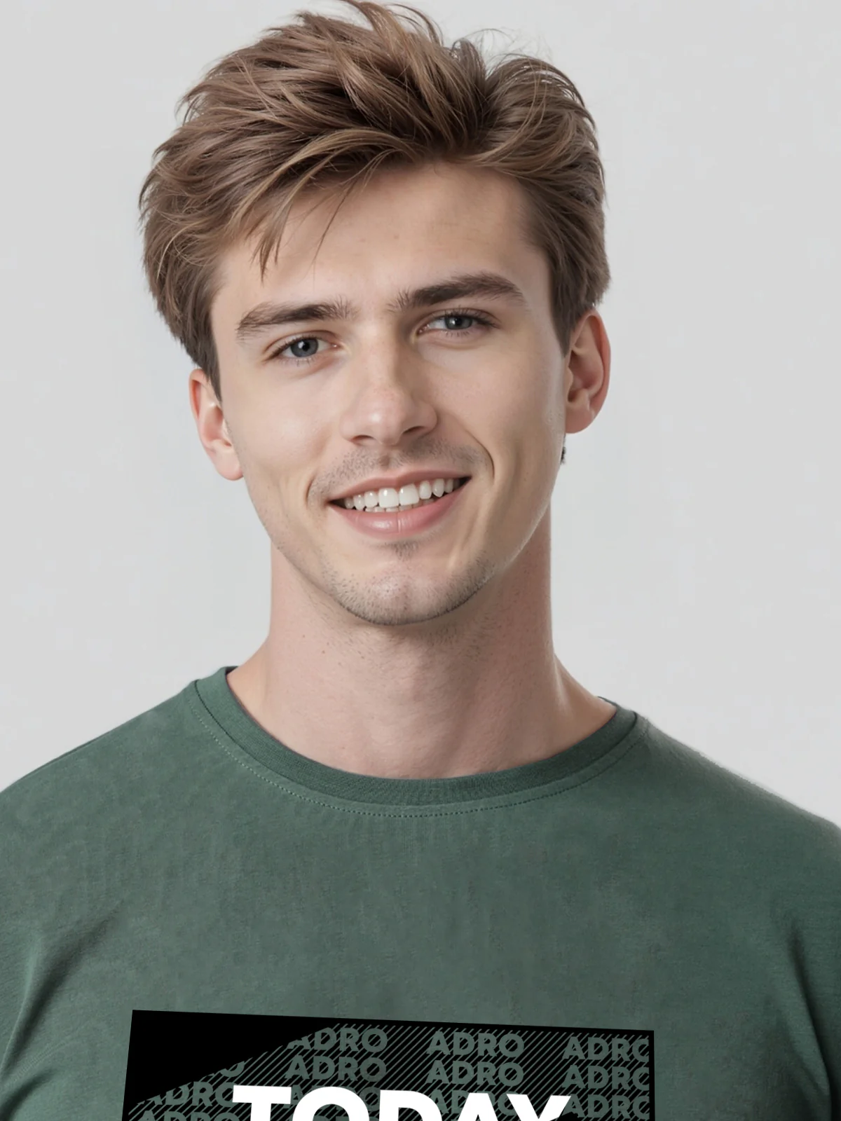 Men Printed Green T Shirt - Image 2