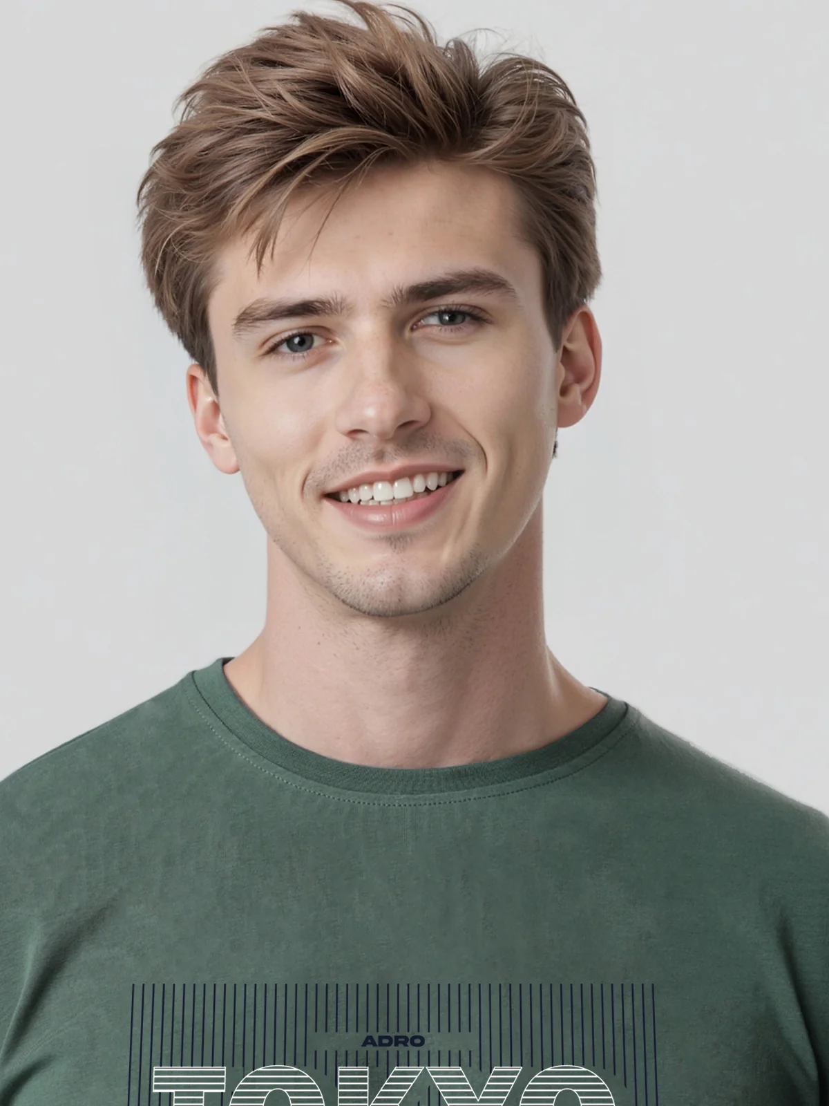 Men Printed Green T Shirt - Image 2