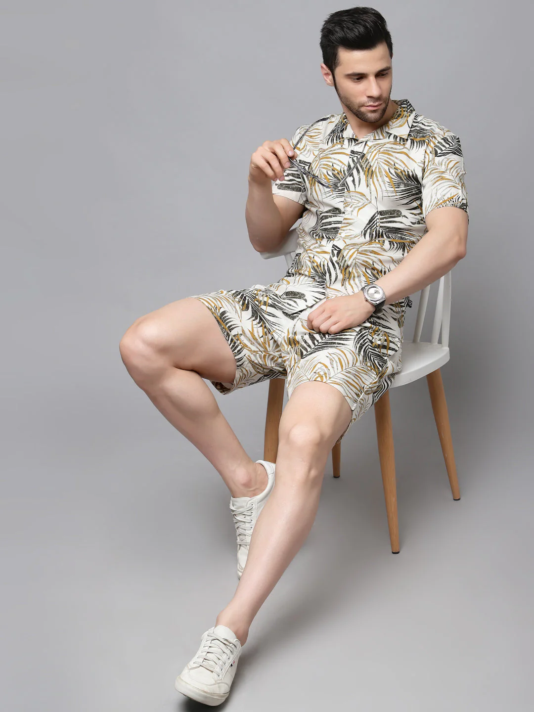 Men Printed Half Sleeve Co-ord Set - Image 5