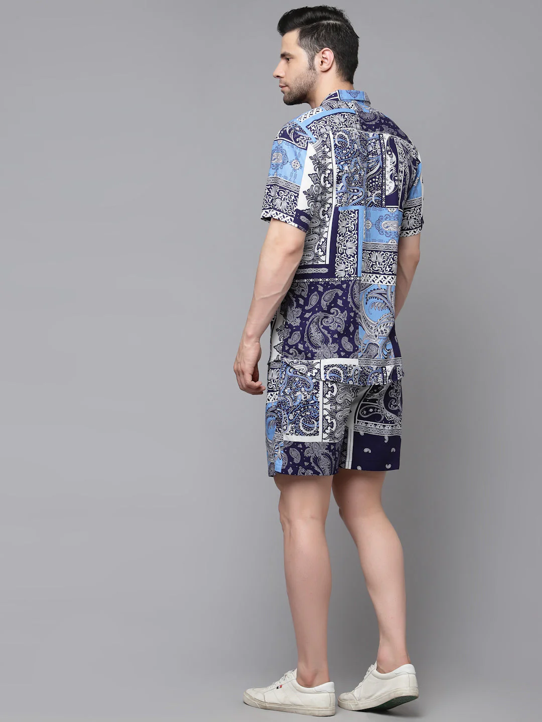 Men Printed Half Sleeve CoOrd Set - Image 2