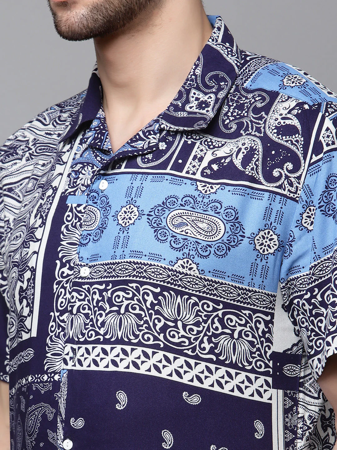 Men Printed Half Sleeve CoOrd Set - Image 4