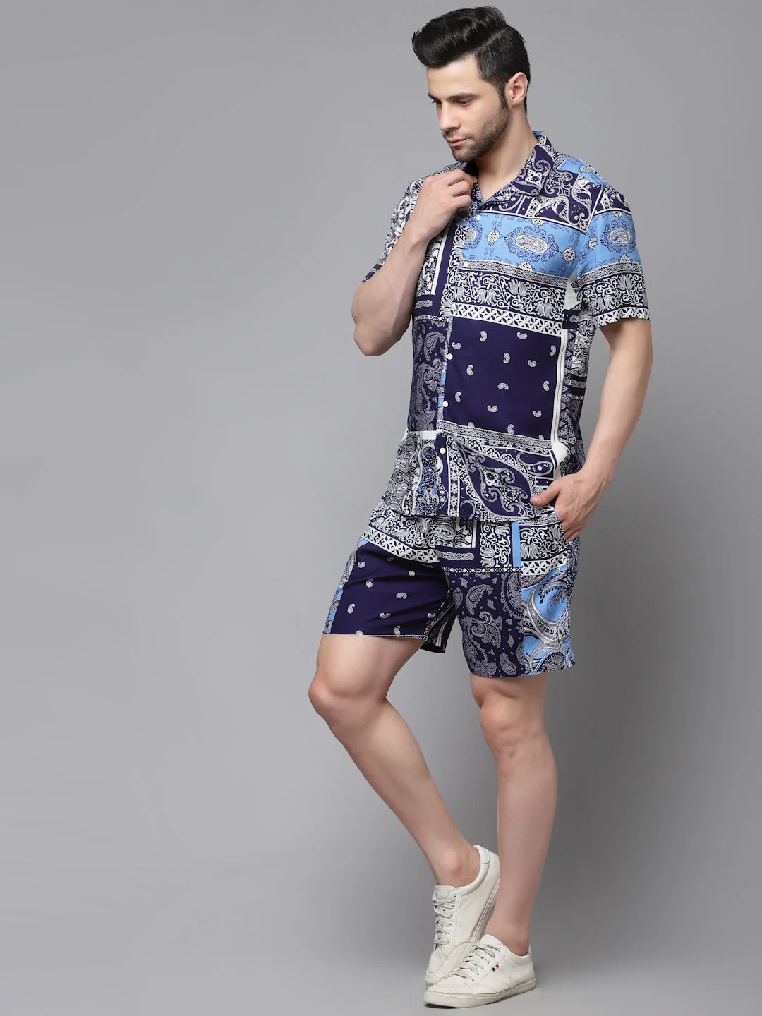 Men Printed Half Sleeve CoOrd Set - Image 5