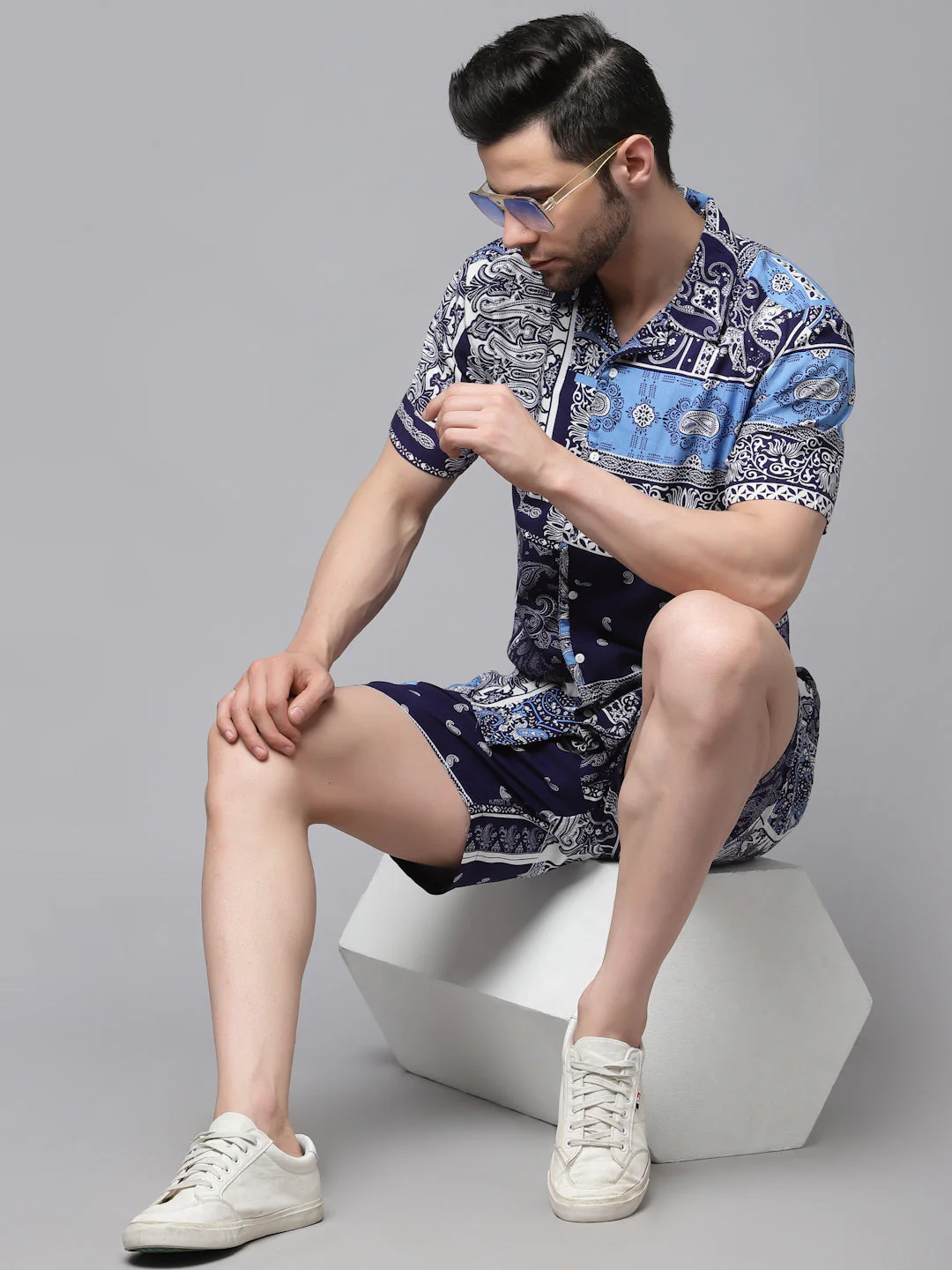 Men Printed Half Sleeve CoOrd Set - Image 7