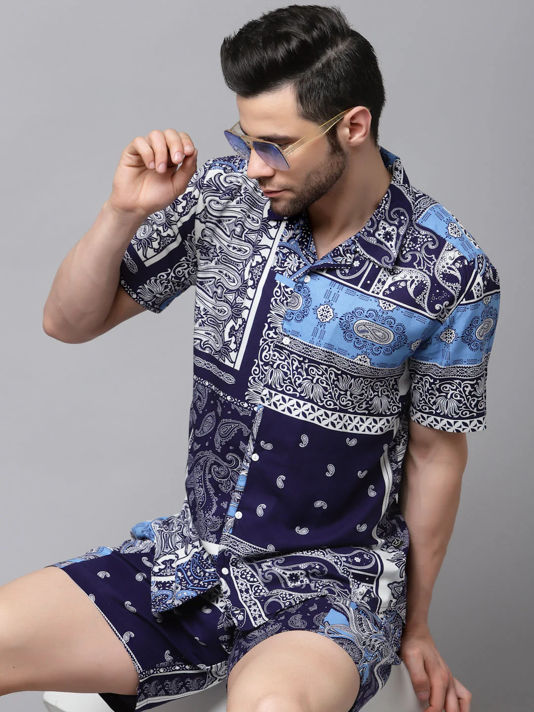 Men Printed Half Sleeve CoOrd Set - Image 8
