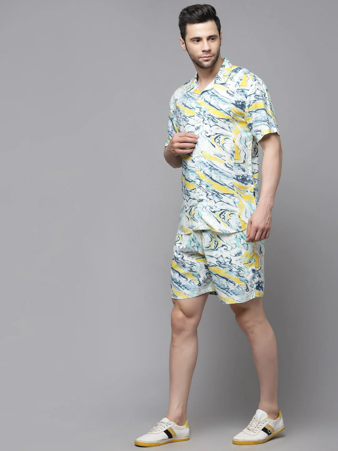 Men Printed Half Sleeve Co-ord Set - Image 3