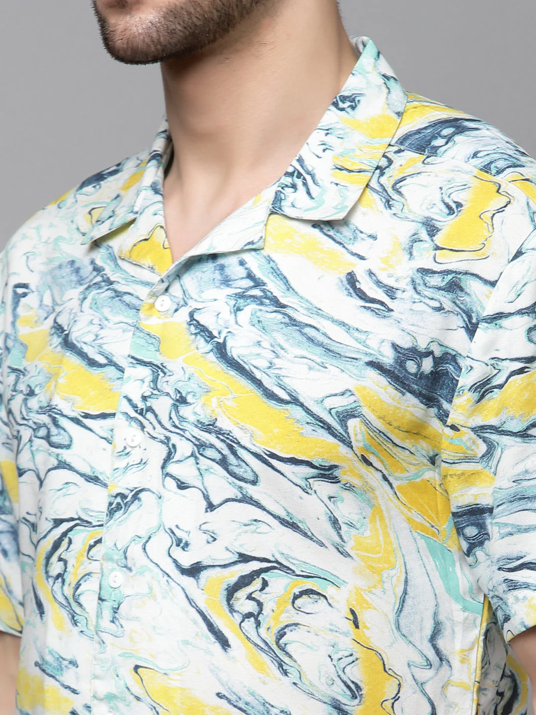 Men Printed Half Sleeve Co-ord Set - Image 5