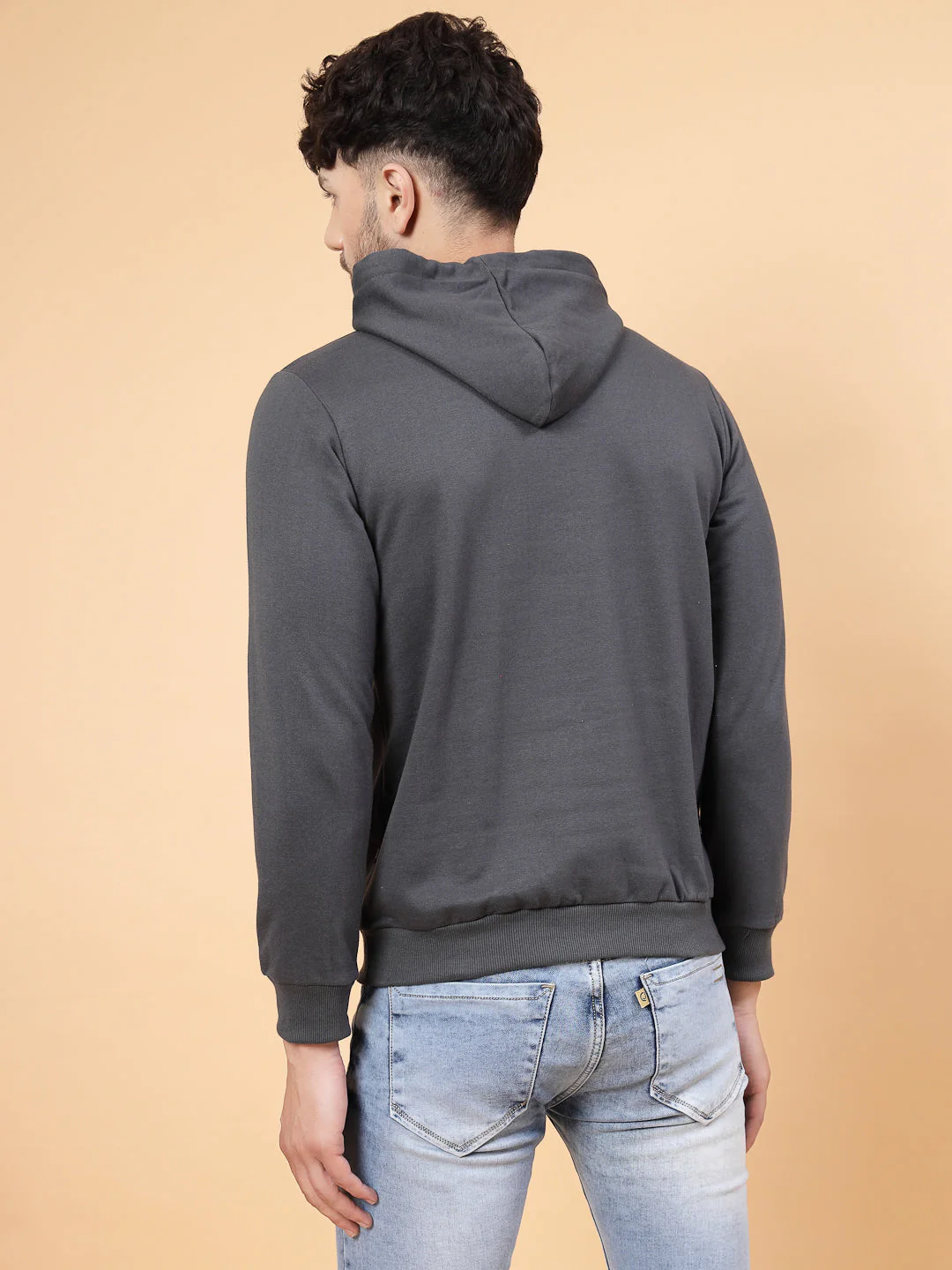Men Printed Hooded Fleece Sweatshirt - Image 2
